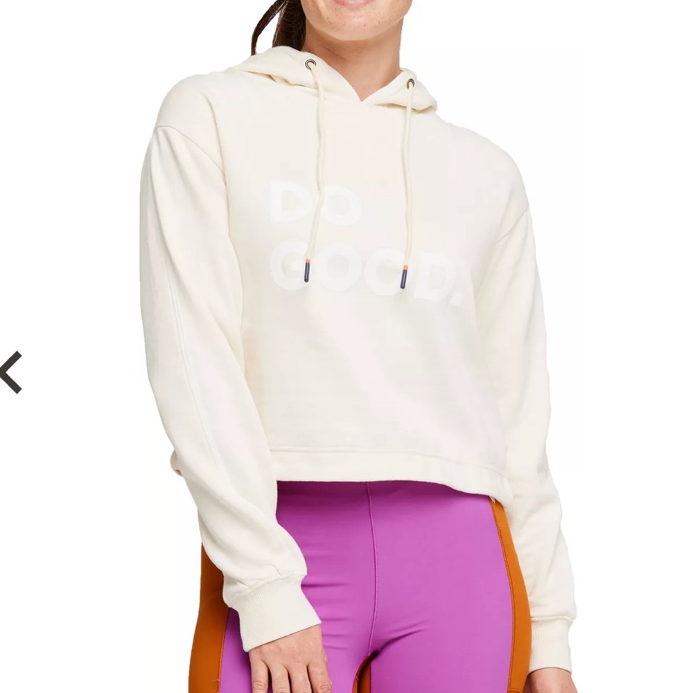 Cotopaxi Women's Sweatshirt Hoodie Do Good Crop Sweatshirt in Bone size XS